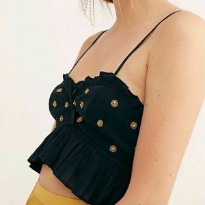 Intimately Free People Star Embellished Ruffle Crop Tank